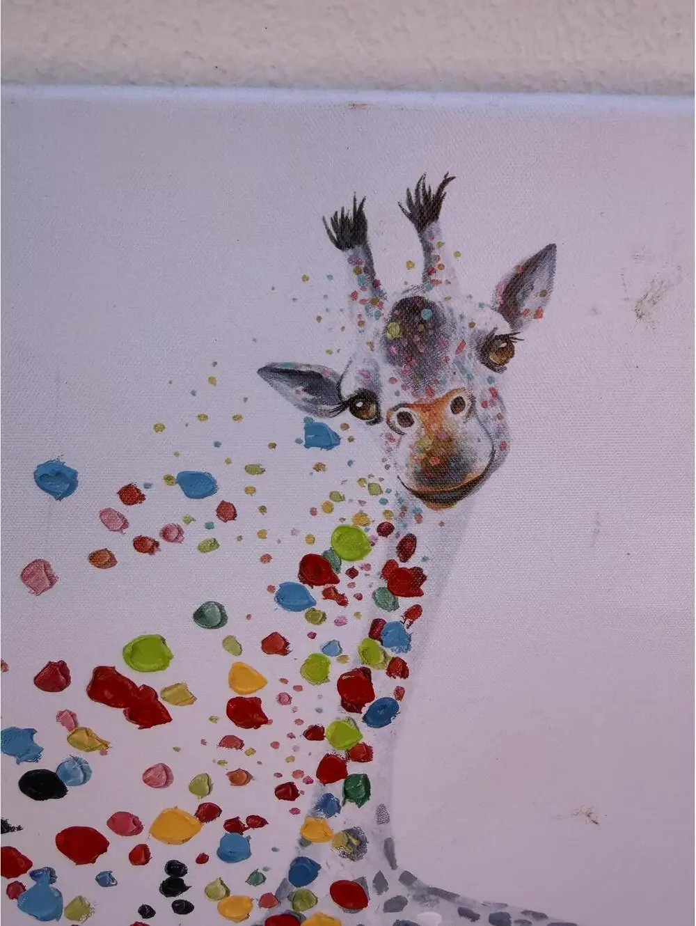 Set of 2 Giraffe With Red Glasses Painting  18x18